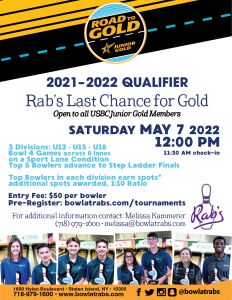 Flyer for Rab's Last Chance for Gold Qualifier