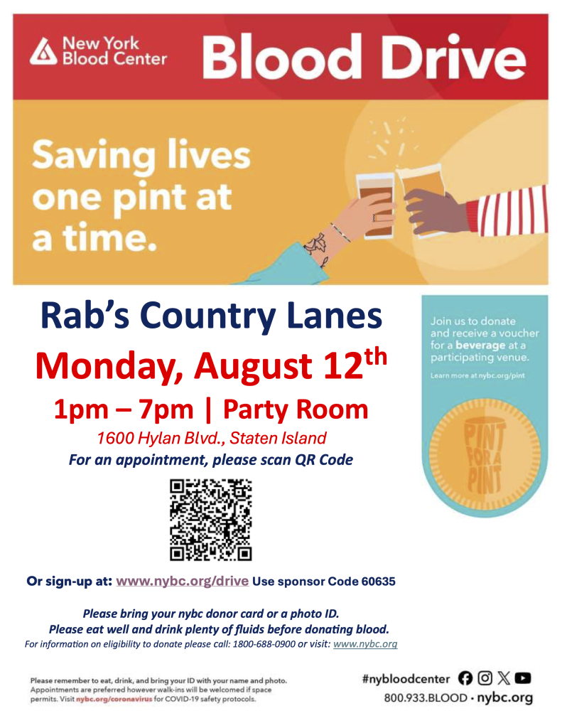 Flyer for Blood Drive with information