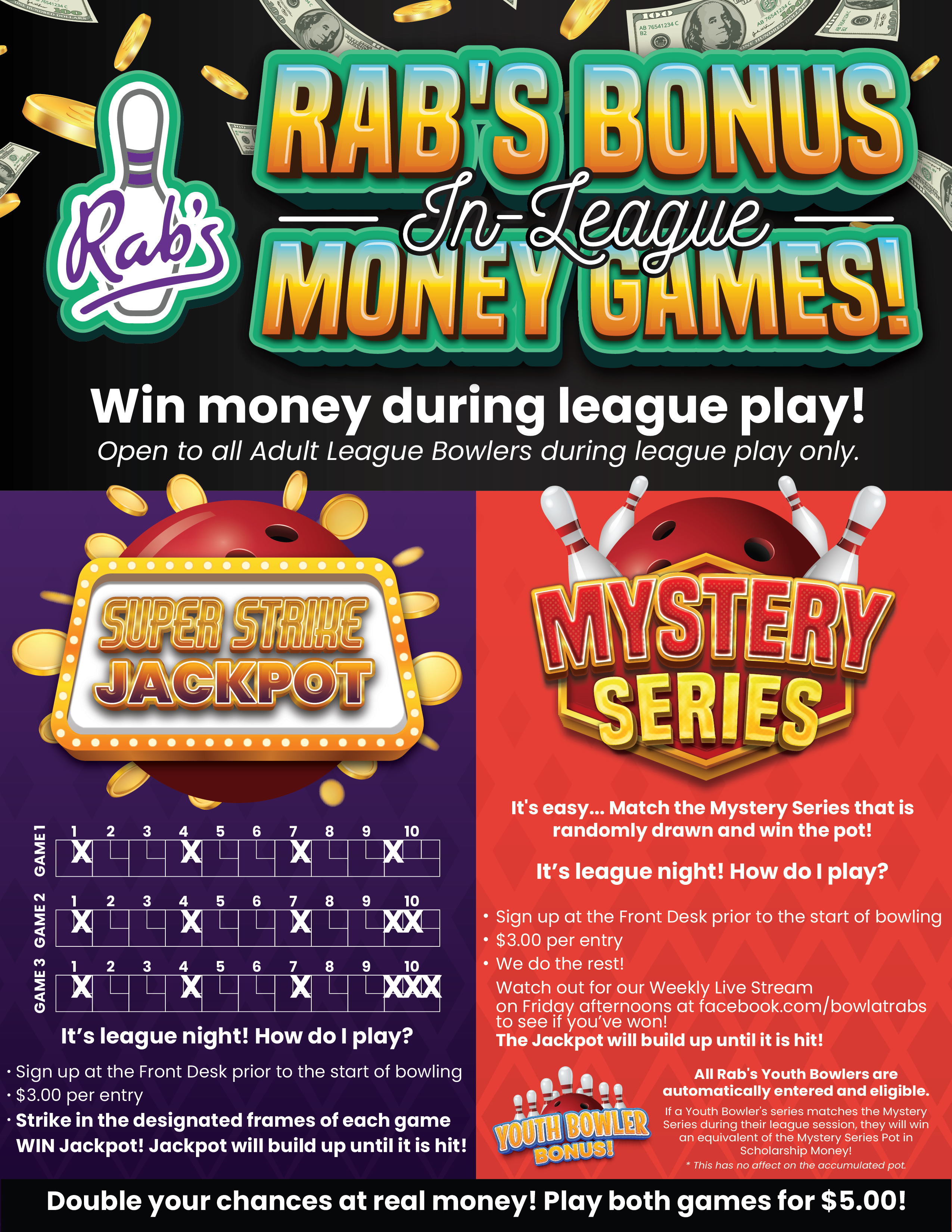 In-League Money Games Flyer